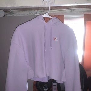 Purple champion crop hoodie